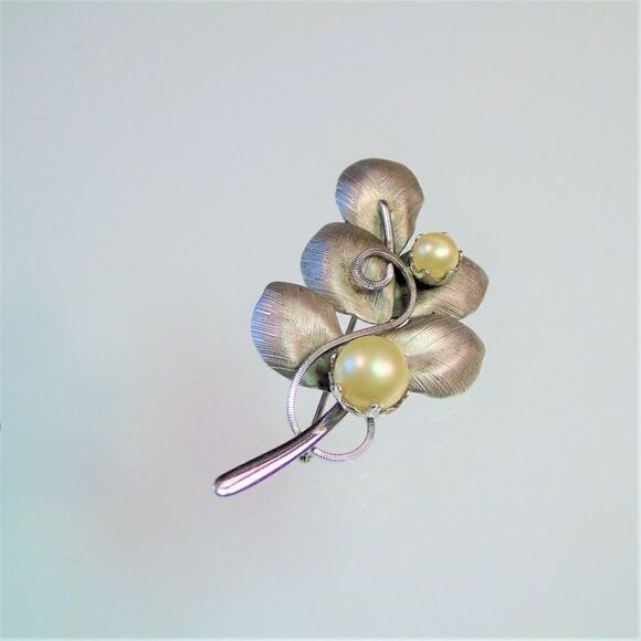 Vintage Bond Boyd Sterling Leaf Branch Brooch - Picture 2 of 8